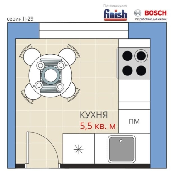 Кухонный гарнитур для маленькой кухни 5 кв м. Дизайн маленькой кухни 5 кв м: выбор стиля и советы дизайнеров