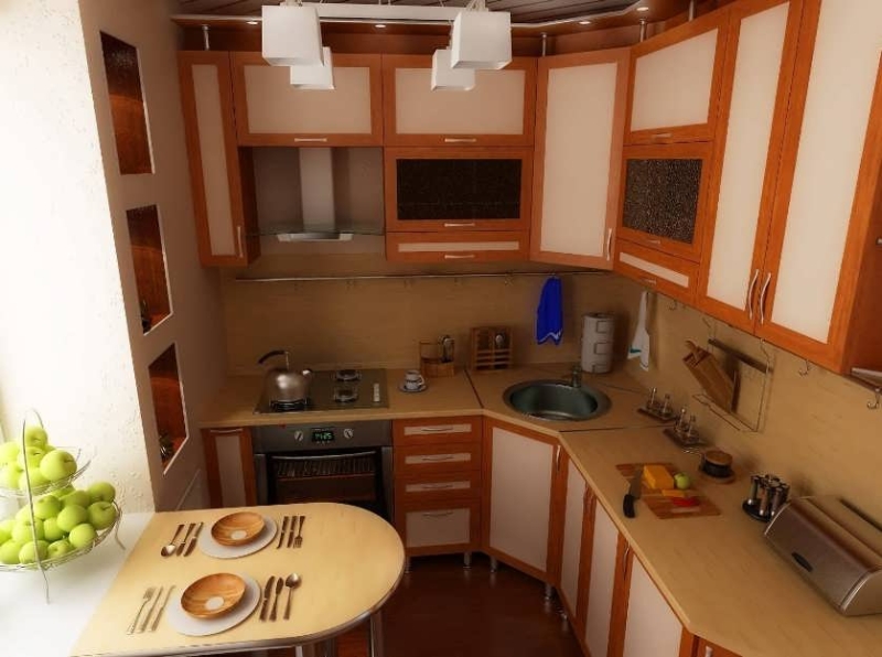 Кухонный гарнитур для маленькой кухни 5 кв м. Дизайн маленькой кухни 5 кв м: выбор стиля и советы дизайнеров