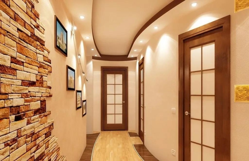 Потолок в коридоре — чем отделать, как выбрать дизайн