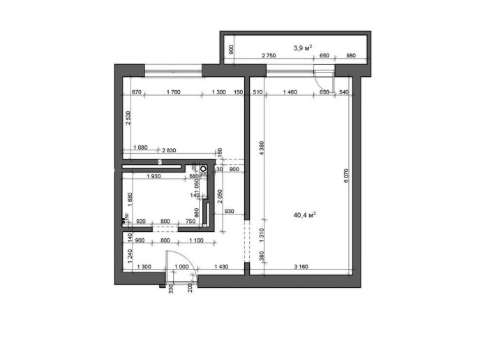 Интерьер и дизайн однокомнатной квартиры 40,3 кв.м.