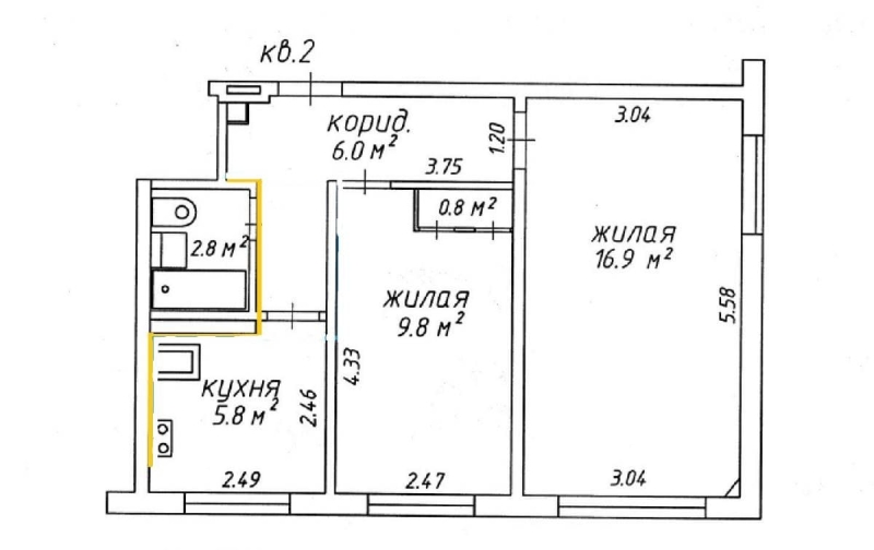 Типовые планировки хрущевок 1,2,3,4-комнатных с размерами