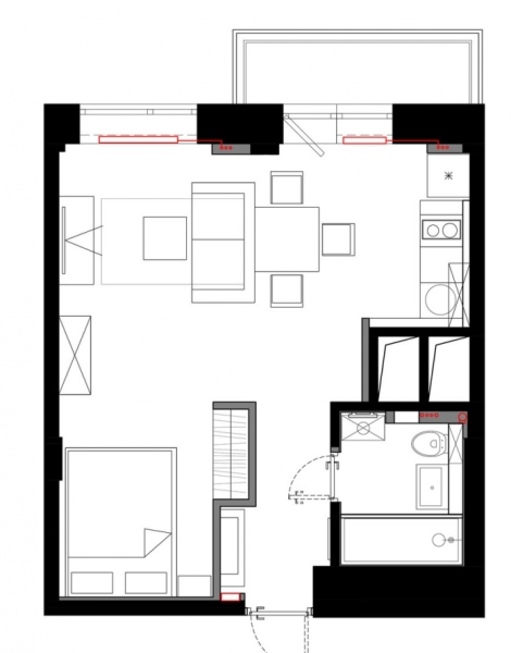 Однокомнатная квартира 33 кв м: функциональный и практичный интерьер